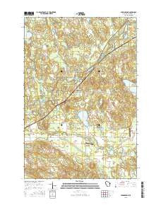 Springbrook Wisconsin Current topographic map, 1:24000 scale, 7.5 X 7.5 Minute, Year 2015