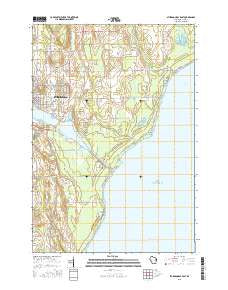 Sturgeon Bay East Wisconsin Current topographic map, 1:24000 scale, 7.5 X 7.5 Minute, Year 2015
