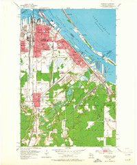 Superior Wisconsin Historical topographic map, 1:24000 scale, 7.5 X 7.5 Minute, Year 1954