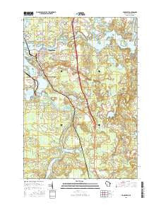 Tomahawk Wisconsin Current topographic map, 1:24000 scale, 7.5 X 7.5 Minute, Year 2015