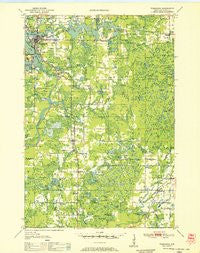 Tomahawk Wisconsin Historical topographic map, 1:48000 scale, 15 X 15 Minute, Year 1952