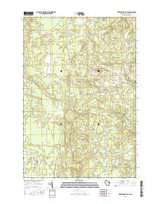 Twelvefoot Falls Wisconsin Current topographic map, 1:24000 scale, 7.5 X 7.5 Minute, Year 2015
