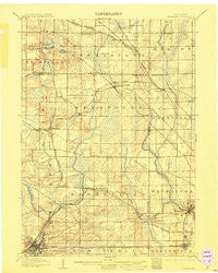 Waukesha Wisconsin Historical topographic map, 1:62500 scale, 15 X 15 Minute, Year 1906