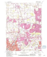 Waukesha Wisconsin Historical topographic map, 1:24000 scale, 7.5 X 7.5 Minute, Year 1959