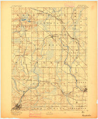 Waukesha Wisconsin Historical topographic map, 1:62500 scale, 15 X 15 Minute, Year 1892