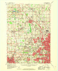 Waukesha Wisconsin Historical topographic map, 1:62500 scale, 15 X 15 Minute, Year 1959