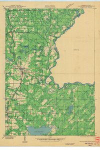 Wausaukee Wisconsin Historical topographic map, 1:48000 scale, 15 X 15 Minute, Year 1942