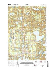 Woodruff Wisconsin Current topographic map, 1:24000 scale, 7.5 X 7.5 Minute, Year 2015