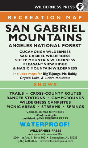Buy map San Gabriel Mountains and Angeles National Forest, California Trails Recreation Map
