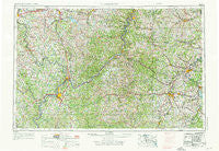 Clarksburg West Virginia Historical topographic map, 1:250000 scale, 1 X 2 Degree, Year 1956