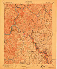 Fayetteville West Virginia Historical topographic map, 1:62500 scale, 15 X 15 Minute, Year 1910