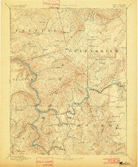 Hinton West Virginia Historical topographic map, 1:125000 scale, 30 X 30 Minute, Year 1892