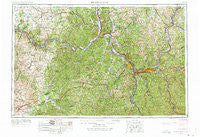 Huntington West Virginia Historical topographic map, 1:250000 scale, 1 X 2 Degree, Year 1957