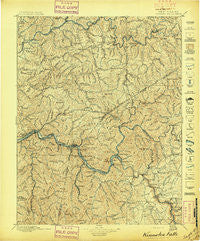 Kanawha Falls West Virginia Historical topographic map, 1:125000 scale, 30 X 30 Minute, Year 1897