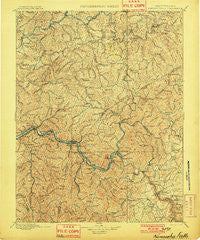 Kanawha Falls West Virginia Historical topographic map, 1:125000 scale, 30 X 30 Minute, Year 1901