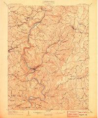 Kingwood West Virginia Historical topographic map, 1:62500 scale, 15 X 15 Minute, Year 1907