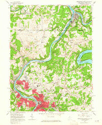 Morgantown North West Virginia Historical topographic map, 1:24000 scale, 7.5 X 7.5 Minute, Year 1957