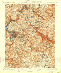 Morgantown West Virginia Historical topographic map, 1:62500 scale, 15 X 15 Minute, Year 1933