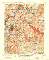 Morgantown West Virginia Historical topographic map, 1:62500 scale, 15 X 15 Minute, Year 1933