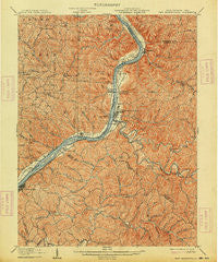 New Martinsville West Virginia Historical topographic map, 1:62500 scale, 15 X 15 Minute, Year 1906