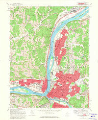 Parkersburg West Virginia Historical topographic map, 1:24000 scale, 7.5 X 7.5 Minute, Year 1969