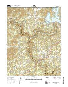 Summersville Dam West Virginia Current topographic map, 1:24000 scale, 7.5 X 7.5 Minute, Year 2016