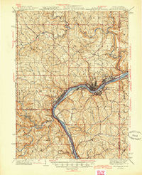 Wellsville Ohio Historical topographic map, 1:62500 scale, 15 X 15 Minute, Year 1944