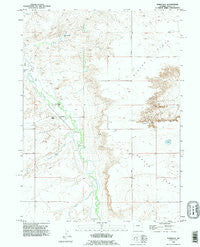 Bordeaux Wyoming Historical topographic map, 1:24000 scale, 7.5 X 7.5 Minute, Year 1990