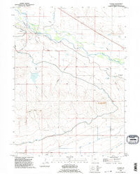 Cottier Wyoming Historical topographic map, 1:24000 scale, 7.5 X 7.5 Minute, Year 1990