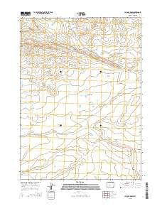 Cyclone Draw Wyoming Current topographic map, 1:24000 scale, 7.5 X 7.5 Minute, Year 2015