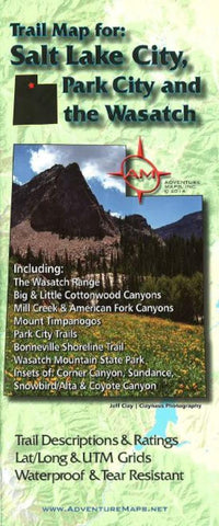 Buy map Salt Lake City, Park City, and the Wasatch, Trail Map by Adventure Maps