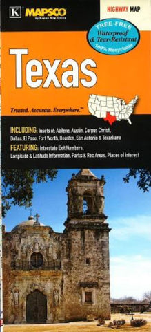 Buy map Texas Highway Map, waterproof by Kappa Map Group