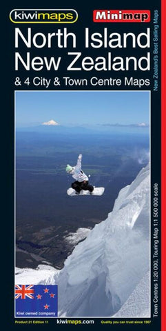 Buy map North Island, New Zealand, Minimap by Kiwi Maps