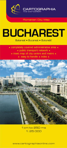 Buy map Bucharest, Romania, large scale by Cartographia