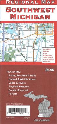 Buy map Southwest Michigan Back Roads by GM Johnson