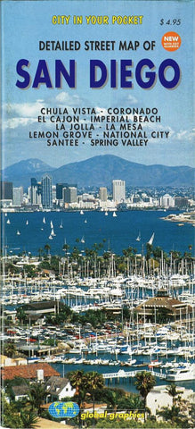 Buy map Detailed street map of San Diego