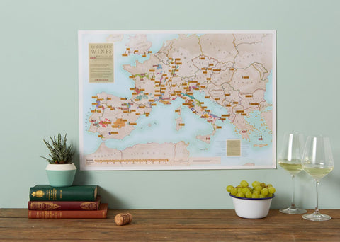 Buy map Scratch-Off European Wines
