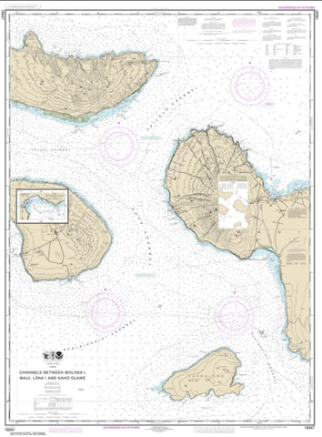 Buy map Channels between Molokai, Maui, Lana‘i and Kaho‘olawe; Manele Bay (19347-19) by NOAA