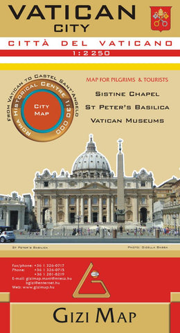 Buy map Vatican City : Sistine Chapel : St Peters Basilica : Vatican museums : city map