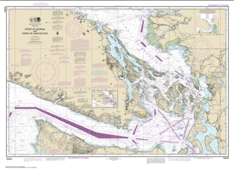 Buy map Strait of Georgia and Strait of Juan de Fuca (18400-49) by NOAA