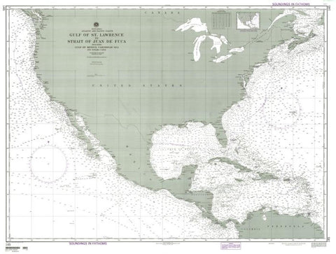 Buy map Gulf Of St. Lawrence To Strait Of Juan De Fuca (NGA-145) by National Geospatial-Intelligence Agency