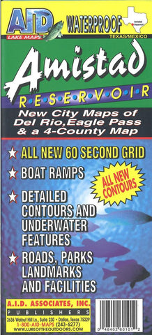 Buy map Amistad Reservoir Fishing Map