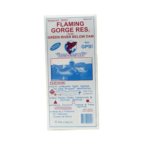 Buy map Flaming Gorge Reservoir and Green River Below Dam Fishing Map