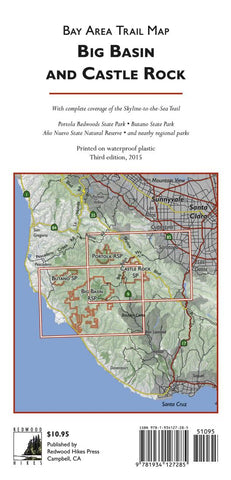 Buy map Bay Area Trail Map: Big Basin and Castle Rock by Redwood Hikes Press
