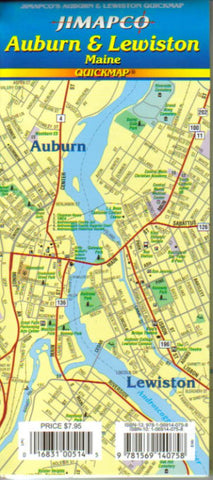 Buy map Auburn and Lewiston, Maine, Quickmap by Jimapco