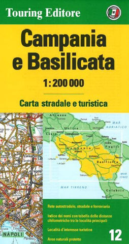 Buy map Campania and Basilicata by Touring Club Italiano