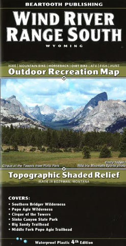 Buy map Wind River Range, South, Wyoming by Beartooth Publishing