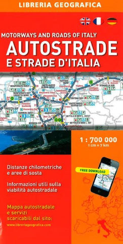 Buy map Italy, Motorway and Road Map by Libreria Geografica