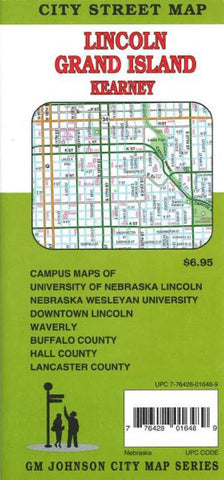 Buy map Lincoln, Grand Island, + Kearney, NE by GM Johnson