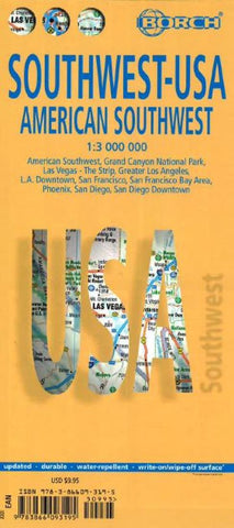 Buy map United States, Southwest by Borch GmbH.